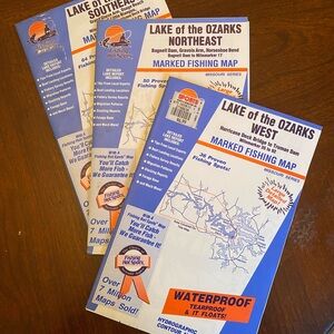 Lake of the Ozarks Marked Fishing Map 1992 Set: west northeast and southeast
